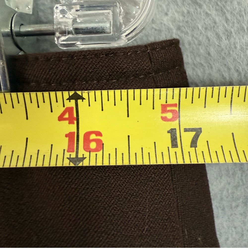 Ralph Lauren LRL 10 Pencil Skirt Brown Stretch Cotton Bridle Buckles Knee Length - Picture 10 of 12